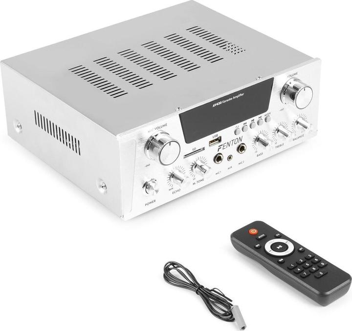Image du produit Karaoke amplificateur avec Bluetooth - Fenton AV430A - 600W - 2 microphones avec écho - lecteur mp3