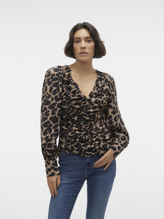 Immagine prodotto Vero Moda Vmiris L/S Vneck Gathering Top Wvn Pop1 Top (L)