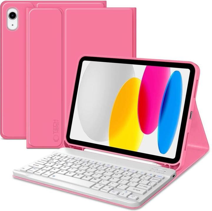 Tech-Protect SC STIFT + TASTATUR FÜR IPAD 10,9” 10 / 2022 / 11” 11 / 2025 MAGENTA (Eng. Int., Apple iPad 2025 (11. Gen), Apple iPad Air 2022)