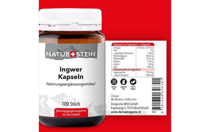 Immagine prodotto Naturstein Ingwer (100 Pezzo/i, Pillole, 147 g)