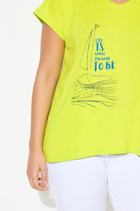 Produktbild Ulla Popken T-Shirt, Boot, A-Linie, V-Ausschnitt, Halbarm (62)