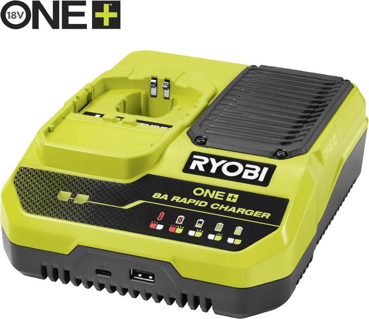 Actual product image Ryobi 8A fast charger RC18180 ONE+ 18V (18 V)