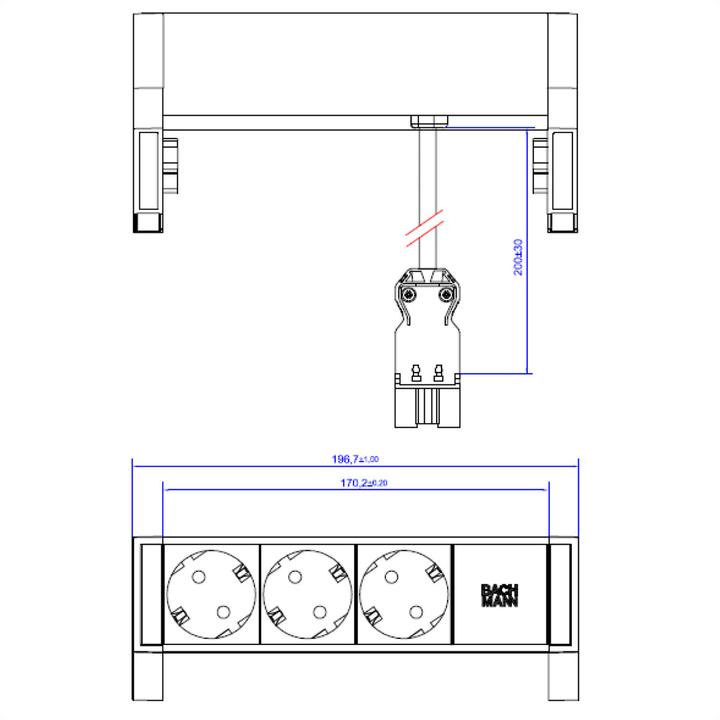 Produktbild Bachmann DESK2 - 3xSchuko (3x, CEE 7/3)