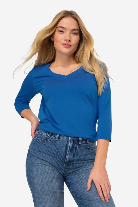 Actual product image Laurasøn OEKO-TEX Made basic V-neck 3/4-sleeve shirt (L)