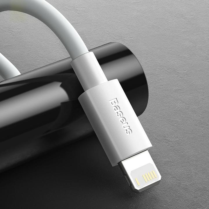 Actual product image Baseus Simple Wisdom Data Cable Kit USB-C to Lightning PD 20W (2PCS/Set) 1.5m White (1.50 m, 20 W)