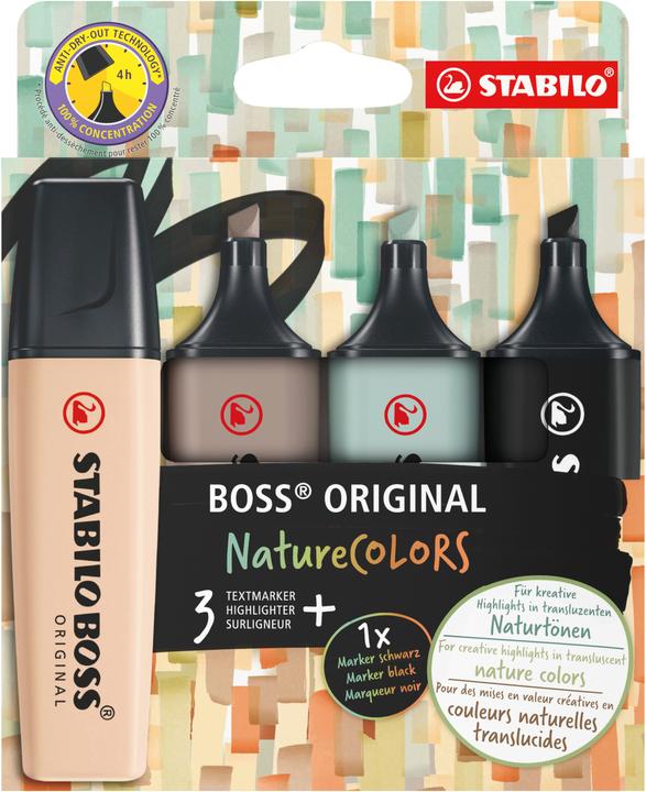 Actual product image STABILO BOSS NATURE COLORS - Highlighter (colour assorted, 5 mm, 4 x)
