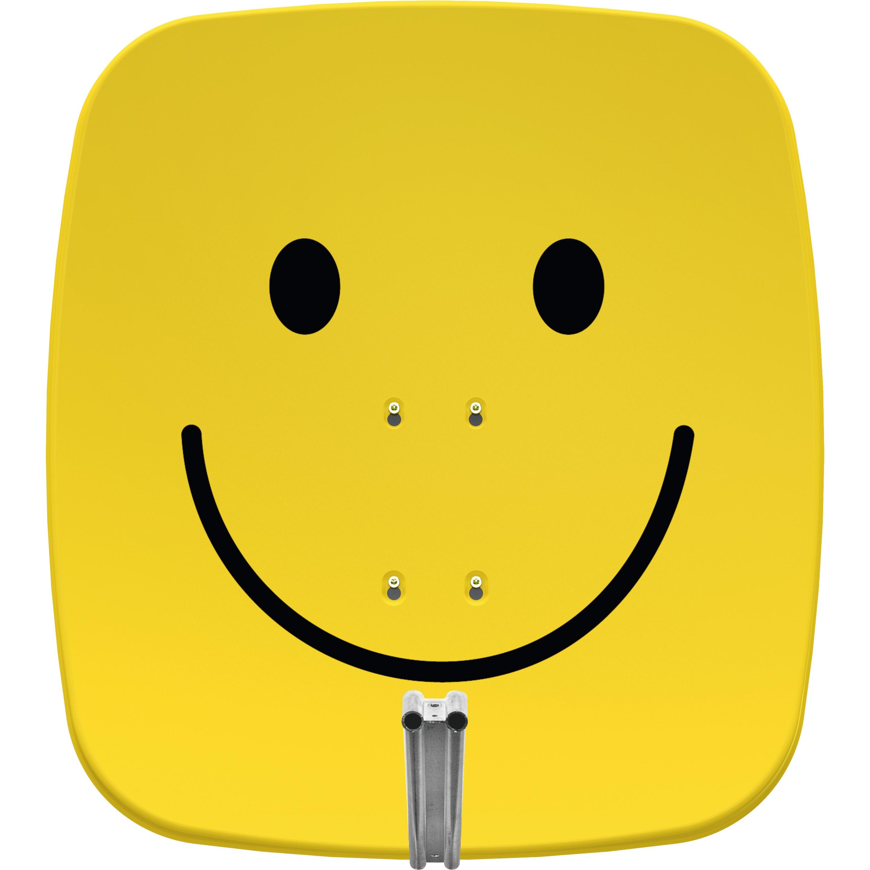TechniSat SAT-Spiegel SATMAN 65 Plus smiley-gelb Halterung (Parabolantenne, 35.70 dB, DVB-S / -S2), SAT Spiegel + SAT An...