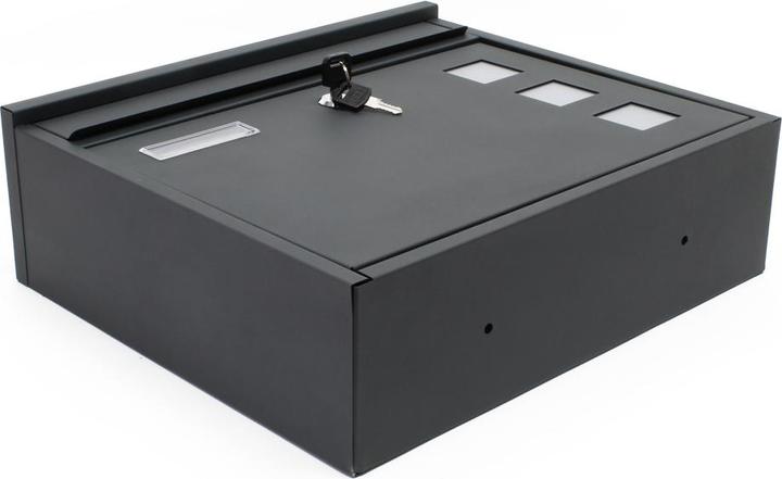 Produktbild Wiltec Briefkasten V12 Anthrazit 360x115x320mm Schloss Namensschild Postkasten