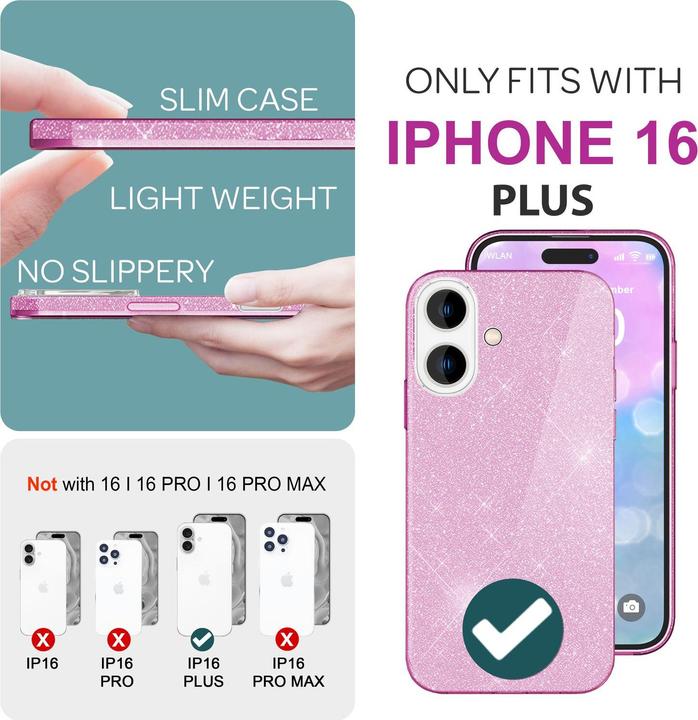 Image du produit Nalia Étui hybride pailleté (Apple iPhone 16 Plus)
