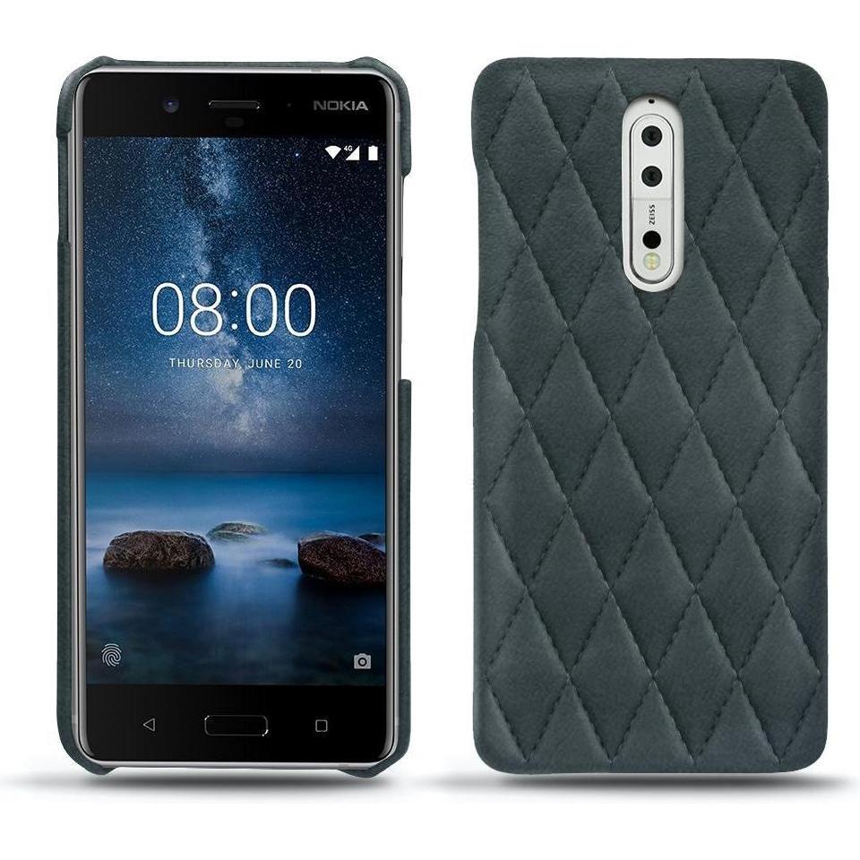 Noreve Lederschutzhülle (Nokia 8), Smartphone Hülle, Blau