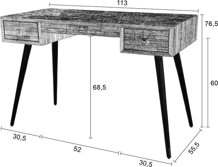 Produktbild White Label Living Leo (113 x 56 x 76 cm)