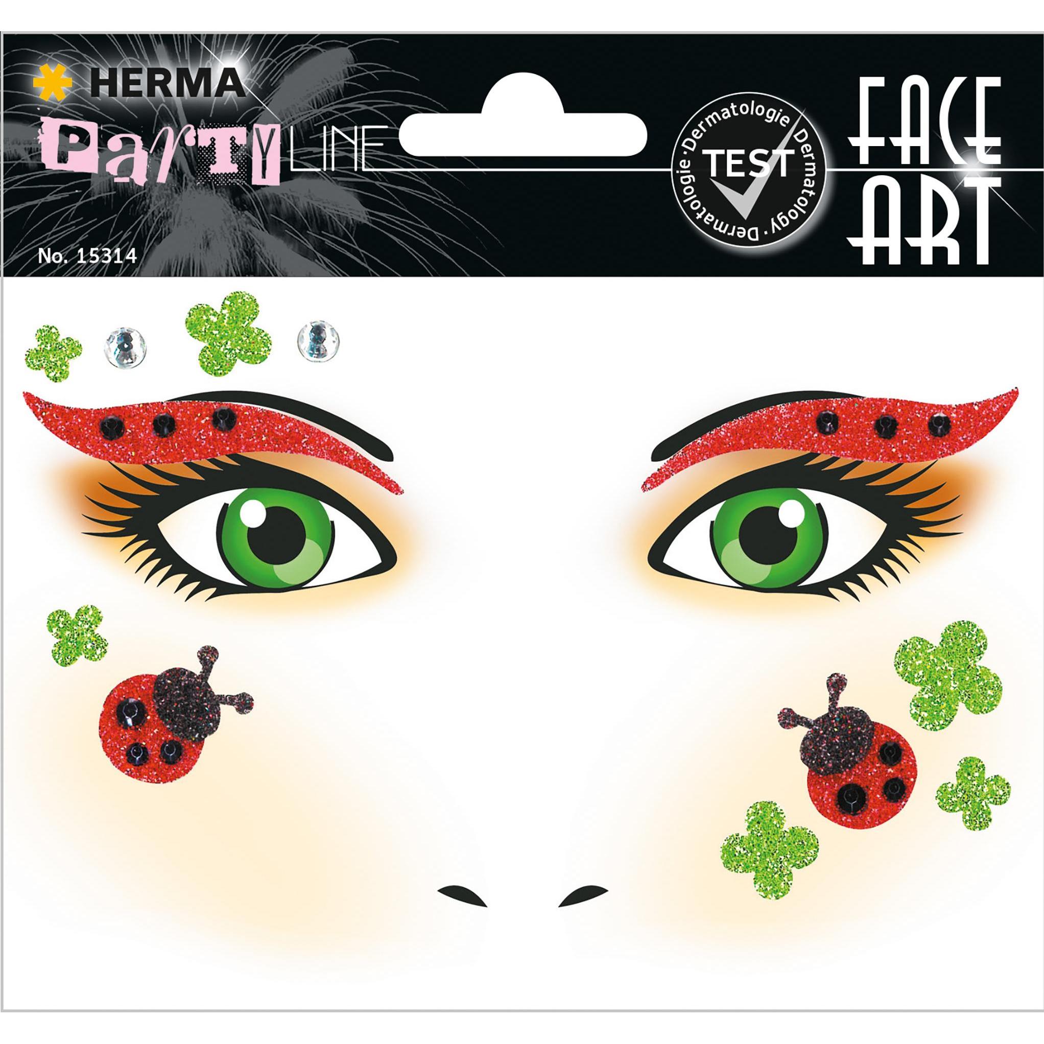Herma, Sticker, Tattoos Face Art Marienkäfer, 1 Stück