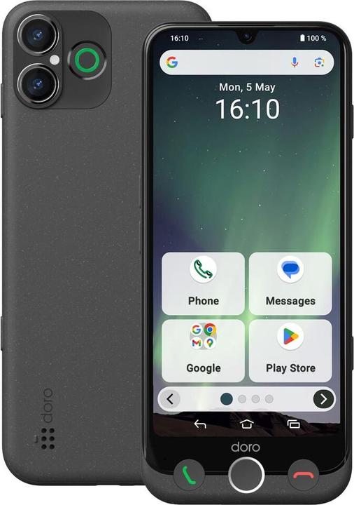 Actual product image Doro Aurora A30 (128 GB, Black, Graphites, 6.10", Dual SIM, 4G)