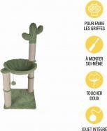 Actual product image Lola Toys cactus cat tree with toy and polyester hammock/ (Cat scratching toy)