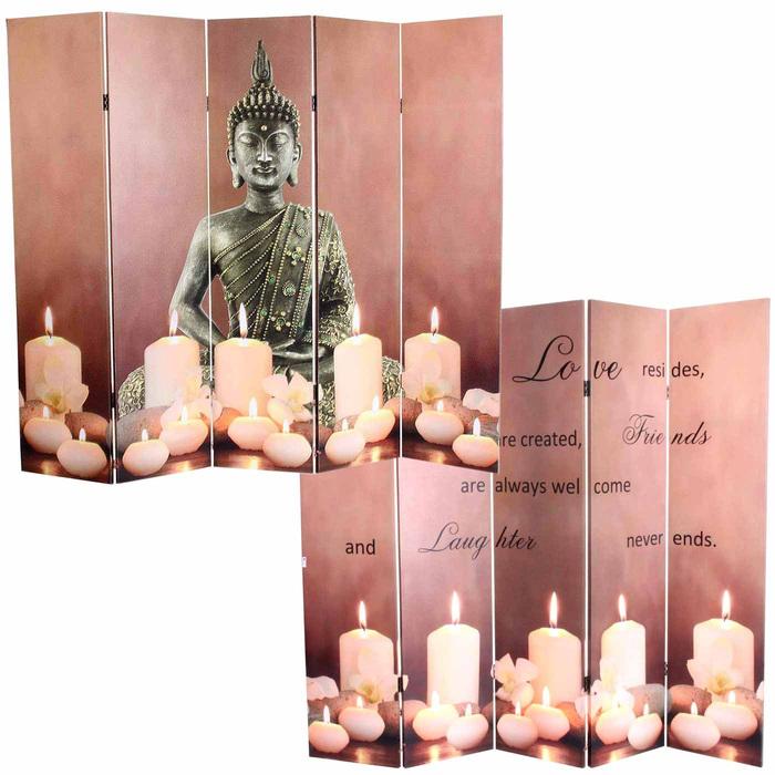 Immagine prodotto Swisshandel24 Paravent Buddha a LED, parete divisoria, timer a rete 180x200cm 15 LED - 43237