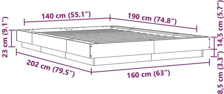 Produktbild vidaXL Bettgestell (140 x 190 cm)