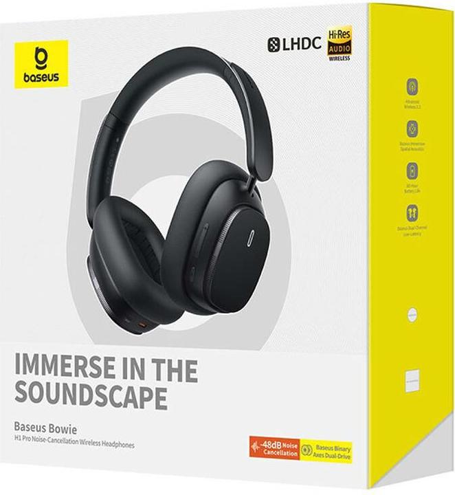 Immagine prodotto Baseus Bowie H1 Cuffie senza fili Bluetooth 5.2 (nero) (ANC, 80 h, Senza fili)
