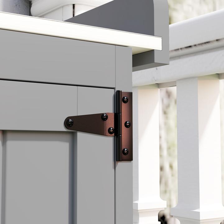 Immagine prodotto Outsunny Gartenschrank Tannenholz, Edelstahl Grau