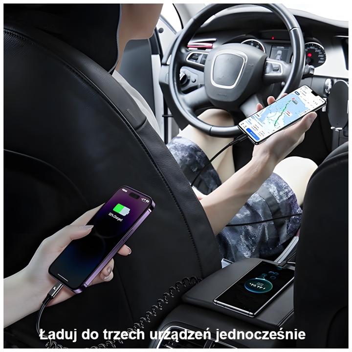 Image du produit Usams Chargeur de voiture avec câble de type C
