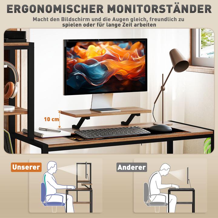 Produktbild Homcom Computertisch Spanplatte, Metall Braun
