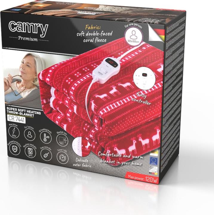 Image du produit Camry | Electric Heating Throw-Blanket with Timer | CR 7441 | Number of heating levels 10 | Number of pers (160 x 180 cm)