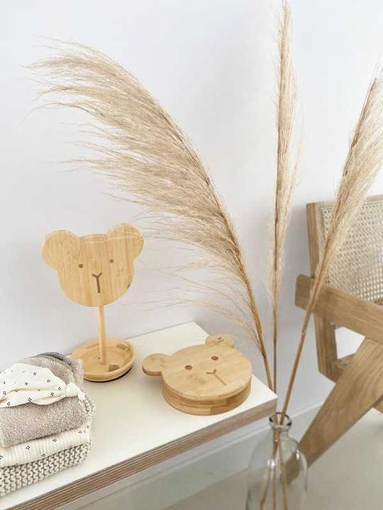 Actual product image Bambam Bamboo Stand Mirror Bear