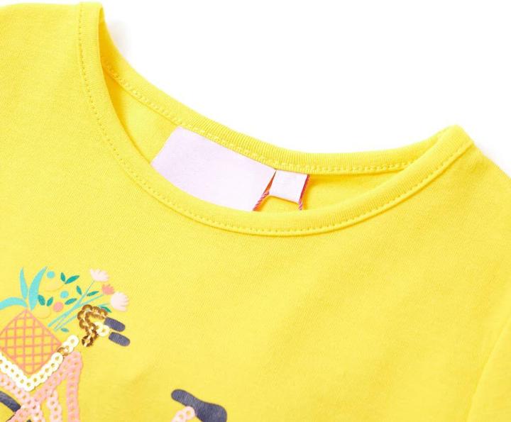 Image du produit vidaXL T-shirt enfant jaune 116,Matière : 95% coton. 5 (116)