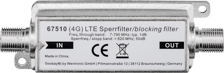 Produktbild Goobay LTE/4G Sperrfilter F-Buchse - F-Buchse (Sonstige)