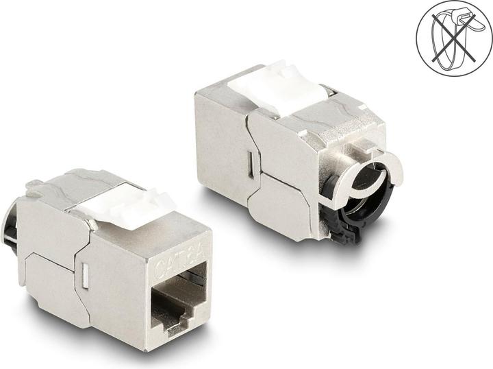 Delock Modulo Keystone da presa RJ45 a LSA Cat.6A STP con clip di bloccaggio e senza fascetta (Modulo Keystone)