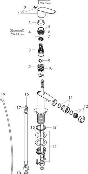 Productafbeelding Axor Eéngreeps bidetmengkraan CITTERIO M DN 15 m ZAG 1 1/4inch chroom