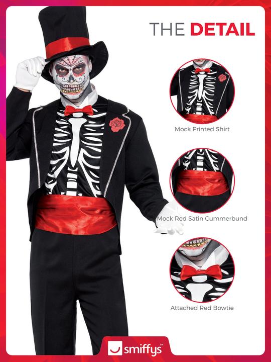 Image du produit Smiffys Costume de squelette du jour des morts (M)