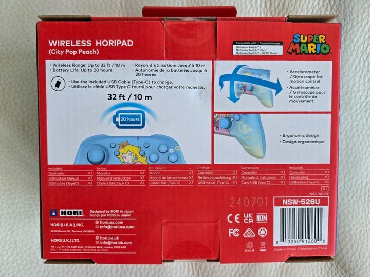 Image du produit HORI SWITCH Controller Wireless Horipad City Pop Peach (Switch)