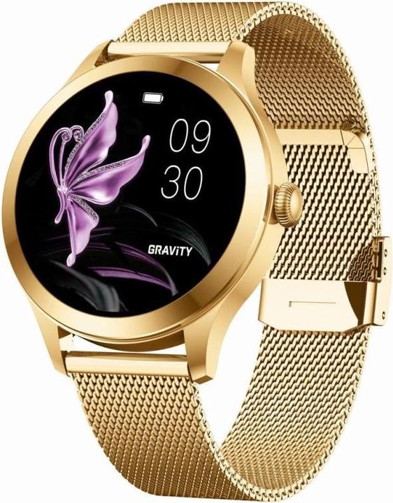 Gravity Smartwatch Smartwatch Różowo Złoty 2 Paski GT25-1 PRO (38 mm)