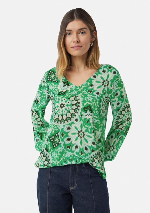 Actual product image Comma Bluse Strukturierte Bluse mit All-over-Print und V-Ausschnitt (40)