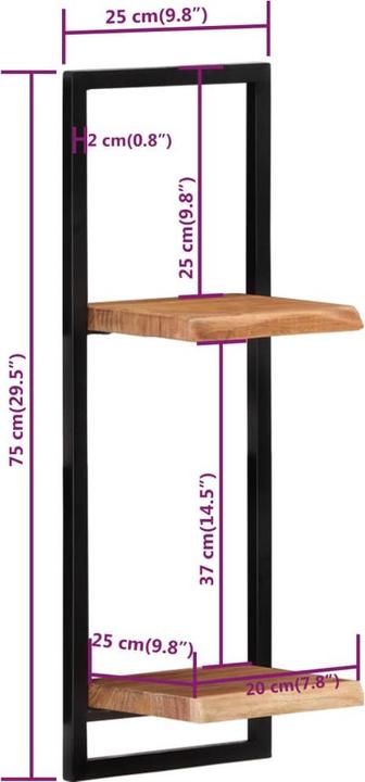 Immagine prodotto vidaXL Wandregal (25 x 25 x 75 cm)
