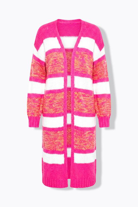 Produktbild Angel of Style Long-Strickjacke, Straight Fit, offene Form, Ringel (58, 60)