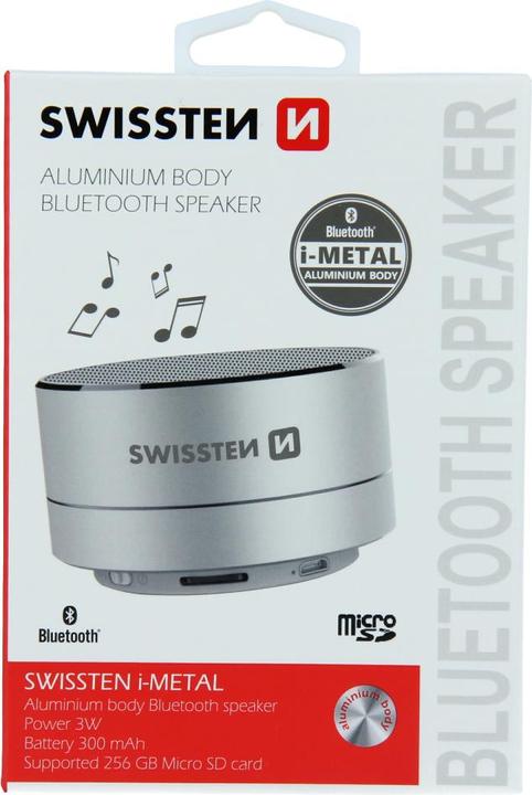 Actual product image Swissten i-Metal silver speaker (2.50 h, Rechargeable battery operated)
