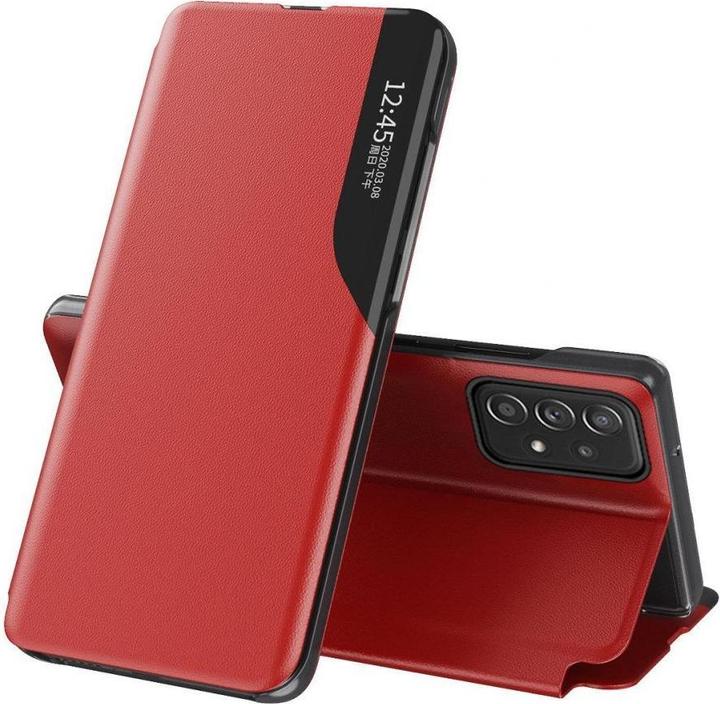 Hurtel Eco Leather View Case an elegant case with a flap and stand function for Samsung Galaxy A73 red (Samsung Galaxy A73 5G)