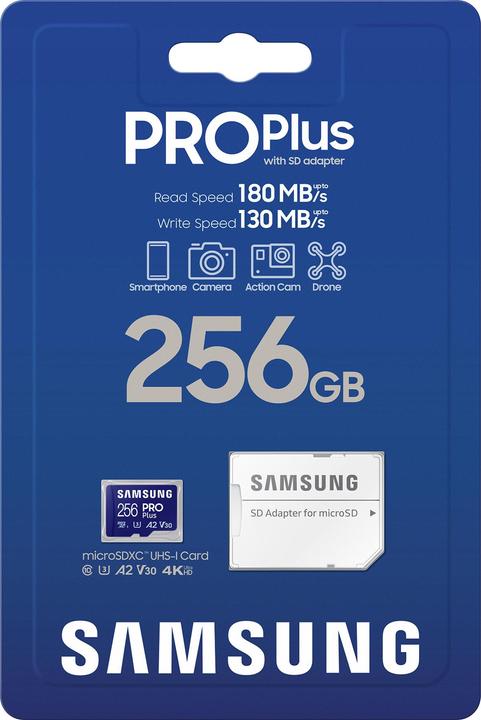 Produktbild Samsung PRO Plus (256 GB, microSDXC, U3, UHS-I)