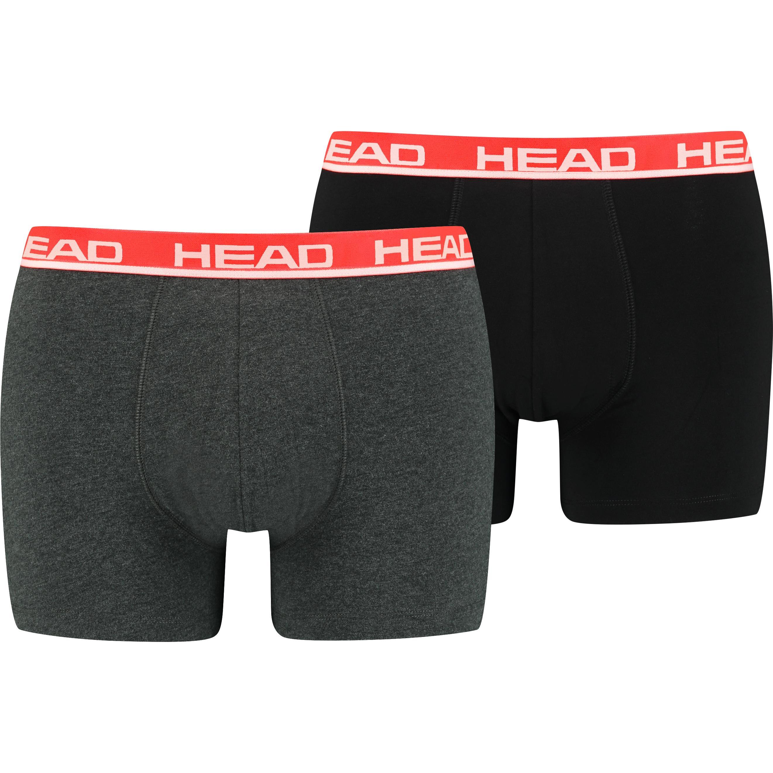 Head, Herren, Unterhosen, Boxershort Casual Stretch, Schwarz, Grau, (L)