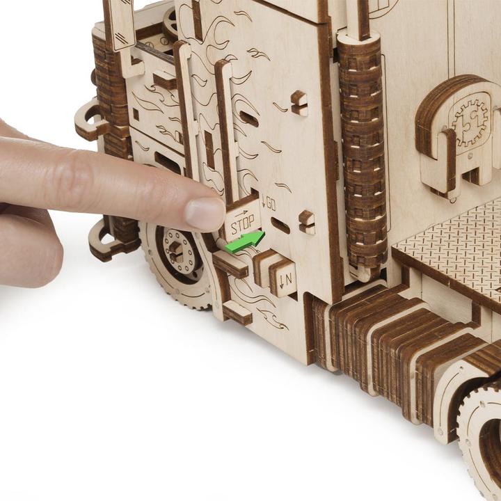 Actual product image Eco Wood Art Road King articulated lorry - 3D wooden construction kit