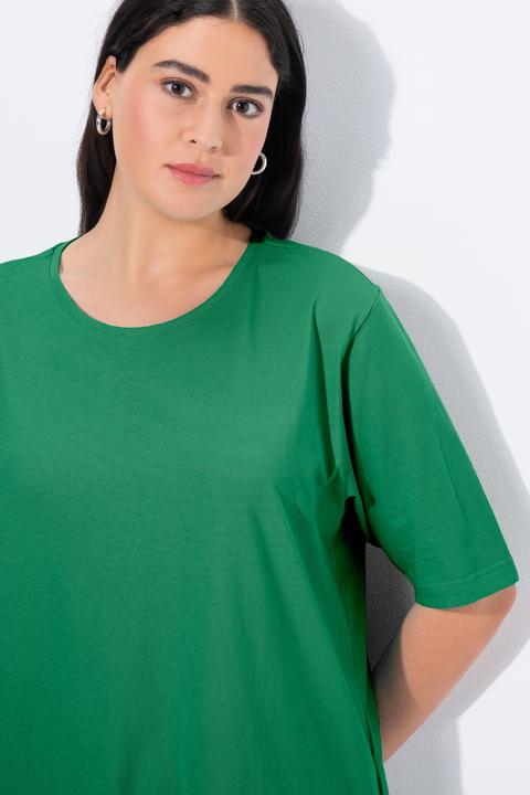 Actual product image Ulla Popken Basic Round Neck Short Sleeve Relaxed Fit Tee (68)