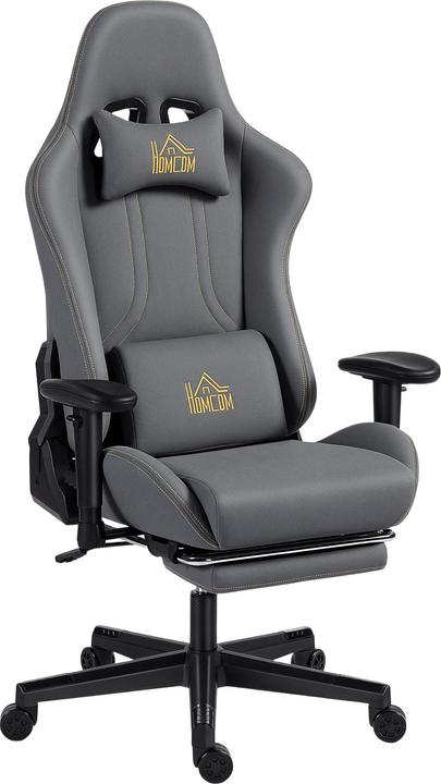 Homcom Gaming-Stuhl Polyester, Stahl Dunkelgrau - buy at Digitec