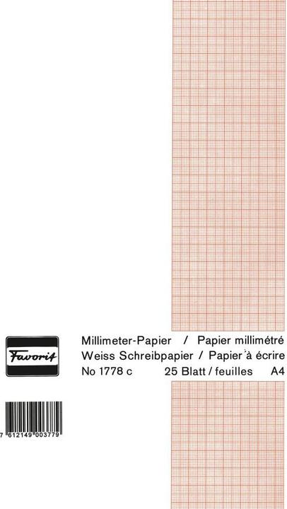 Actual product image Favorit Graph paper block white (21 x 29.7 cm, Checked, Hardcover)