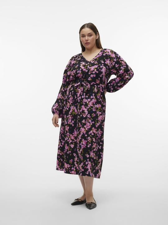 Produktbild Vero Moda Normal geschnitten Rundhals Curve Nicht verstellbare Bündchen Langes Kleid Kleid (48)