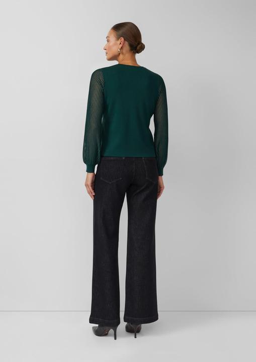 Produktbild s.Oliver Strickpullover Feinstrick-Pullover aus Viskosemix mit semitransparenten Ärmeln (32)