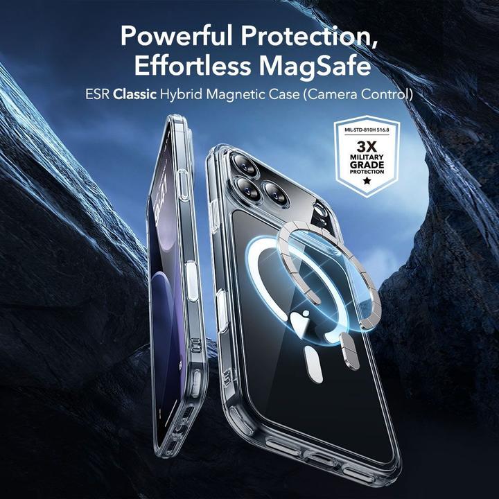 Produktbild ESR Classic Hybrid Magnetic Case (Camera Control), for iPhone 17 Pro, Clear (Apple iPhone 17 Pro)