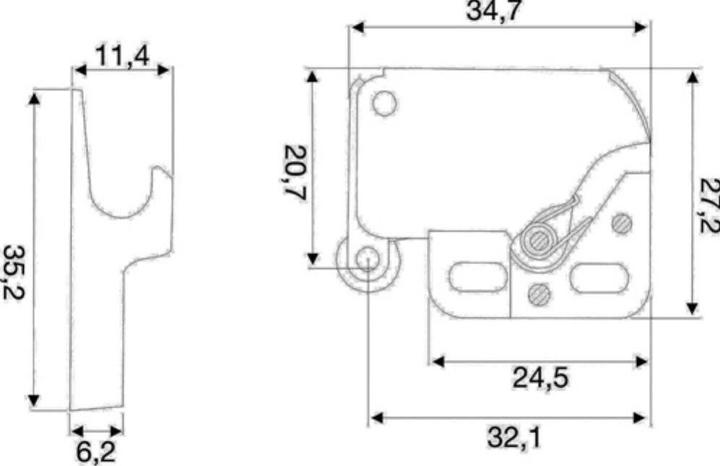 Produktbild BMB Federschnäpper ML Stahl vernickelt zum Anschrauben