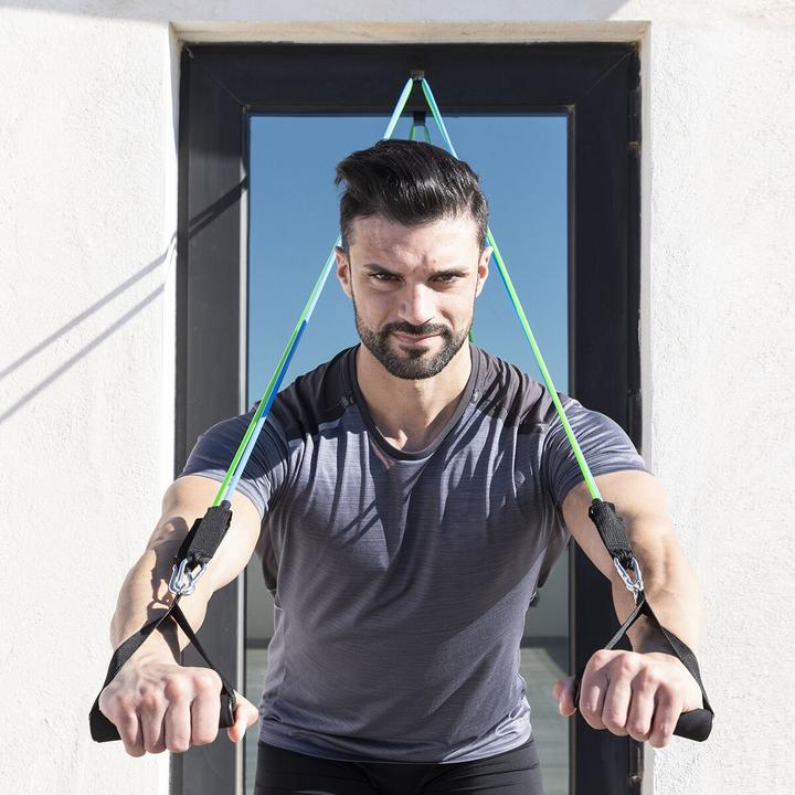 Productafbeelding InnovaGoods Set verstelbare rekbanden met accessoires en oefengids Tribainer 3 stuks