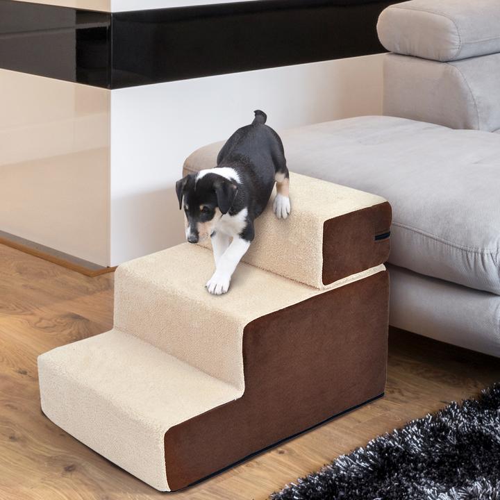 Actual product image PawHut Dog stairs with plush (Dog)